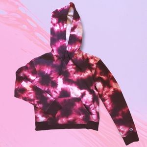 Champion Pink Tie Dye Fleece Pocket Hoodie